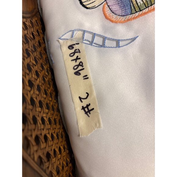 Embroidered Fish & Shells Sheen Tablecloth 68x86" Cutout Design - Picture 5 of 5